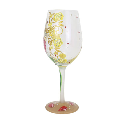 Disney By Lolita Bold Like A Rose Belle Wine Glass