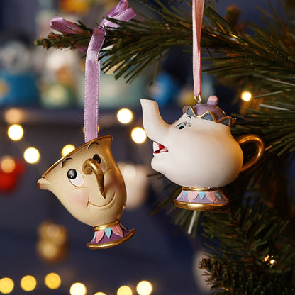 Disney Chip And Mrs Potts Set of 2 Hanging Decorations