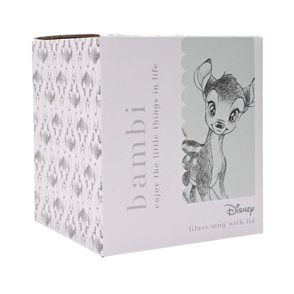 Disney Classic Collectable Glass Mug With Lid - Bambi