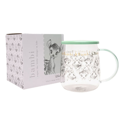 Disney Classic Collectable Glass Mug With Lid - Bambi