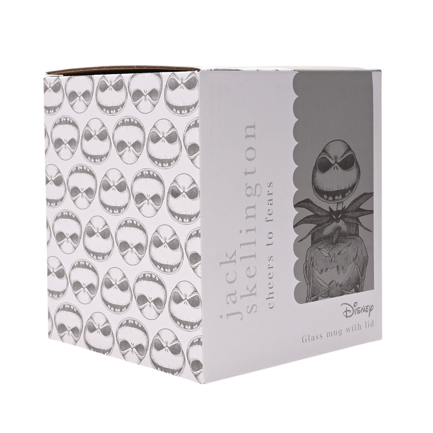 Disney Classic Collectable Glass Mug With Lid - Jack Skellington Nightmare Before Christmas