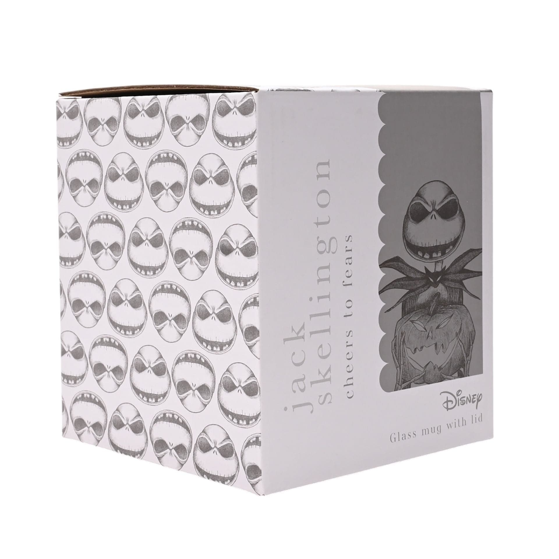 Disney Classic Collectable Glass Mug With Lid - Jack Skellington Nightmare Before Christmas