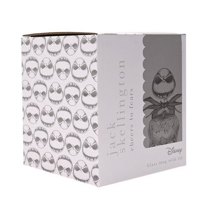 Disney Classic Collectable Glass Mug With Lid - Jack Skellington Nightmare Before Christmas