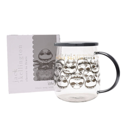 Disney Classic Collectable Glass Mug With Lid - Jack Skellington Nightmare Before Christmas