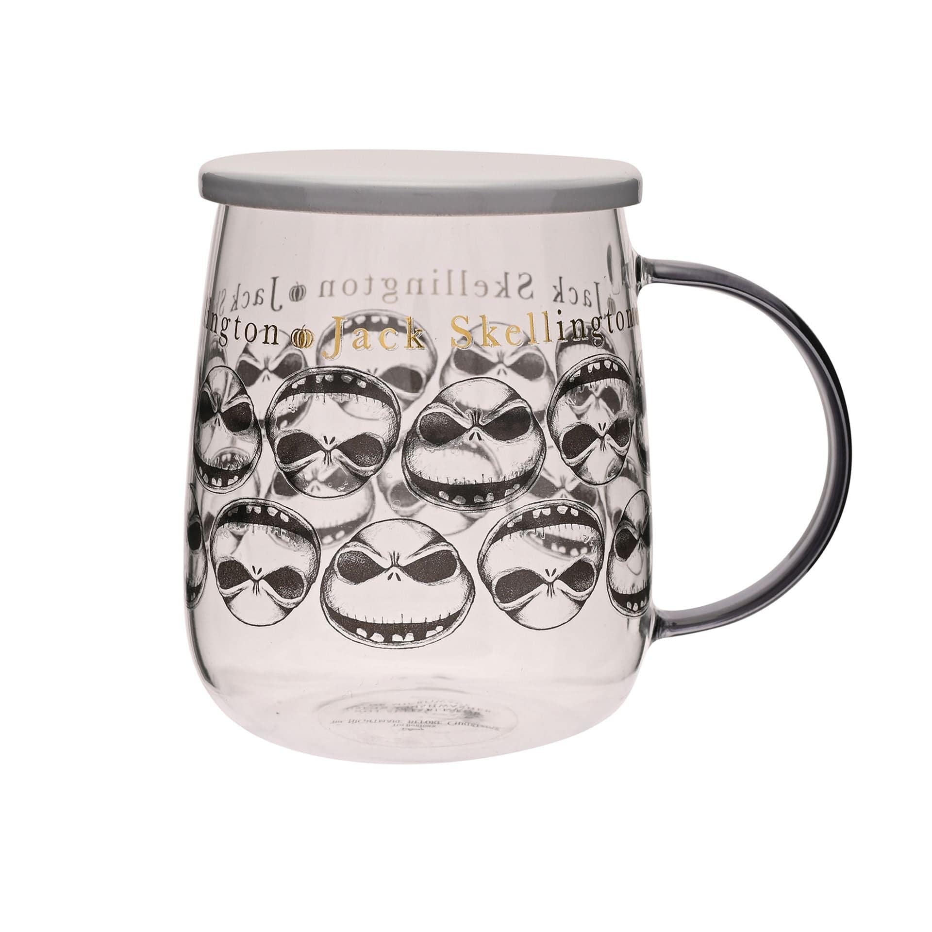 Disney Classic Collectable Glass Mug With Lid - Jack Skellington Nightmare Before Christmas