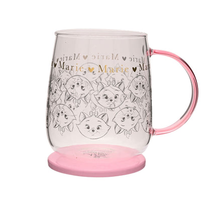Disney Classic Collectable Glass Mug With Lid - Marie Aristocats