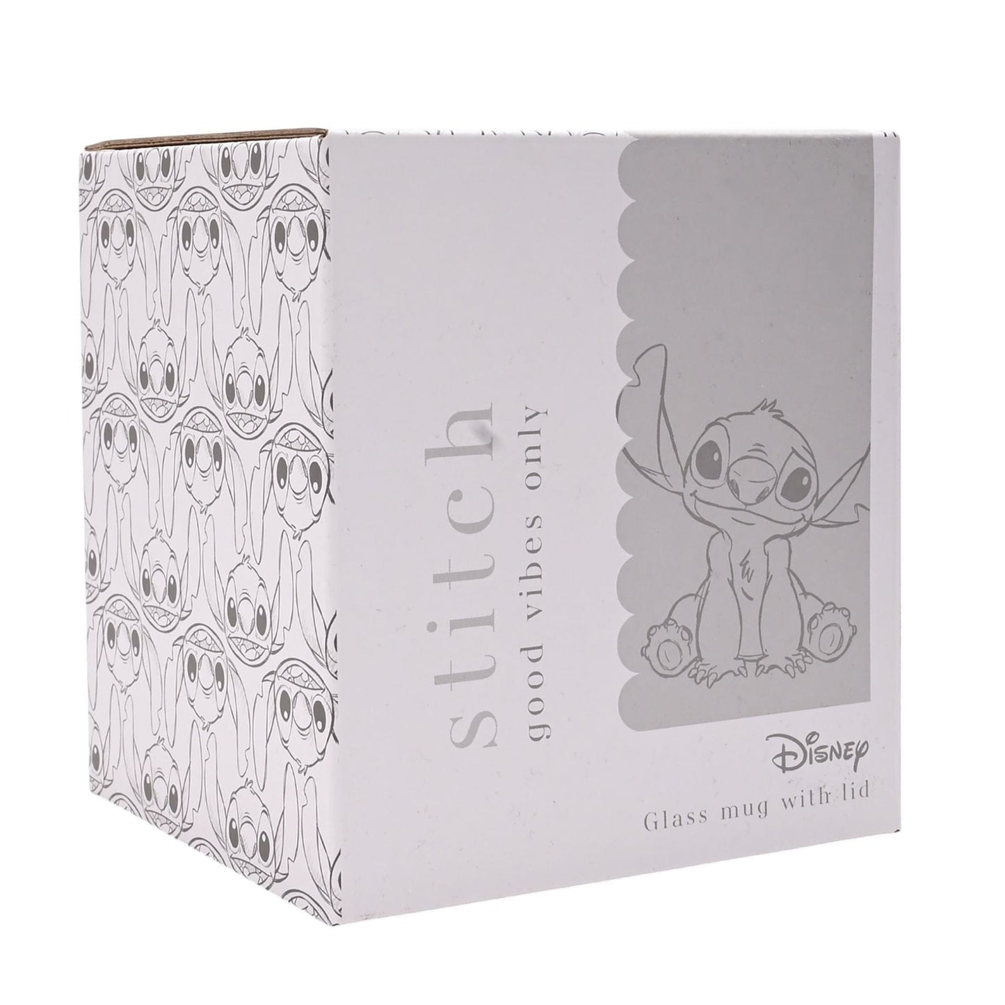 Disney Classic Collectable Glass Mug With Lid - Stitch Lilo & Stitch