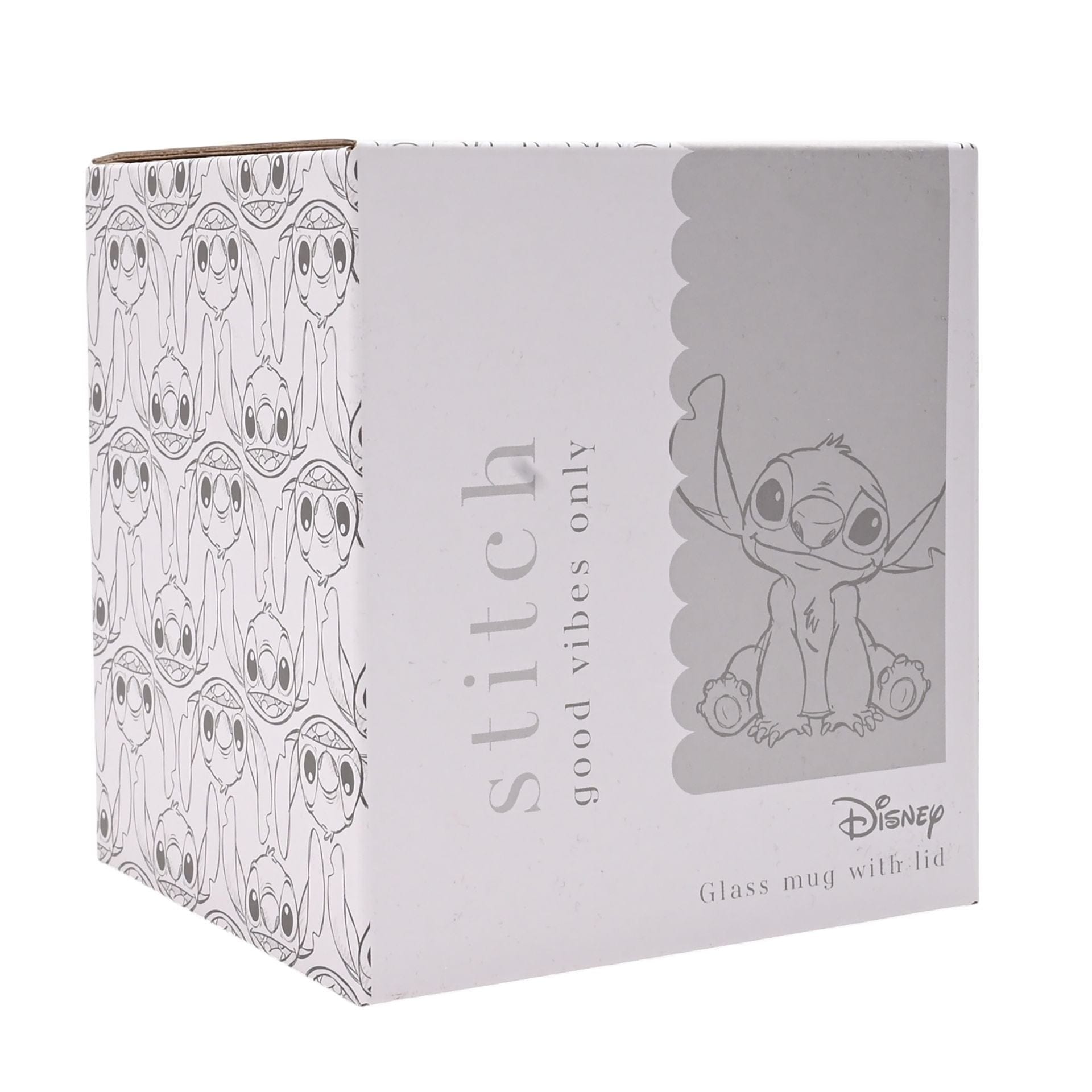 Disney Classic Collectable Glass Mug With Lid - Stitch Lilo & Stitch