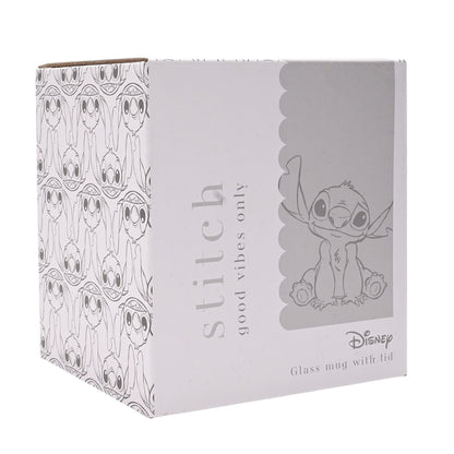 Disney Classic Collectable Glass Mug With Lid - Stitch Lilo & Stitch