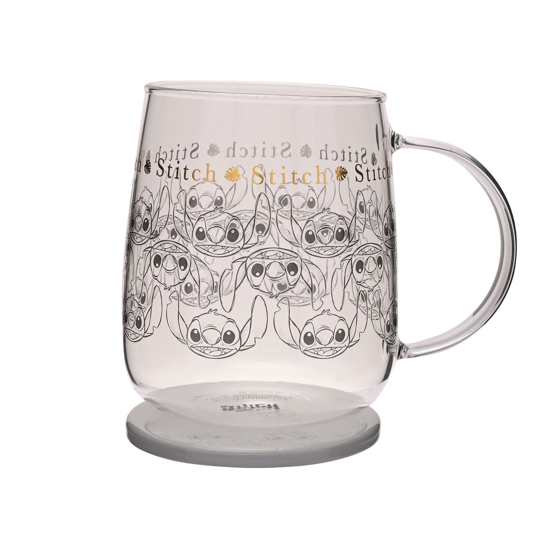 Disney Classic Collectable Glass Mug With Lid - Stitch Lilo & Stitch