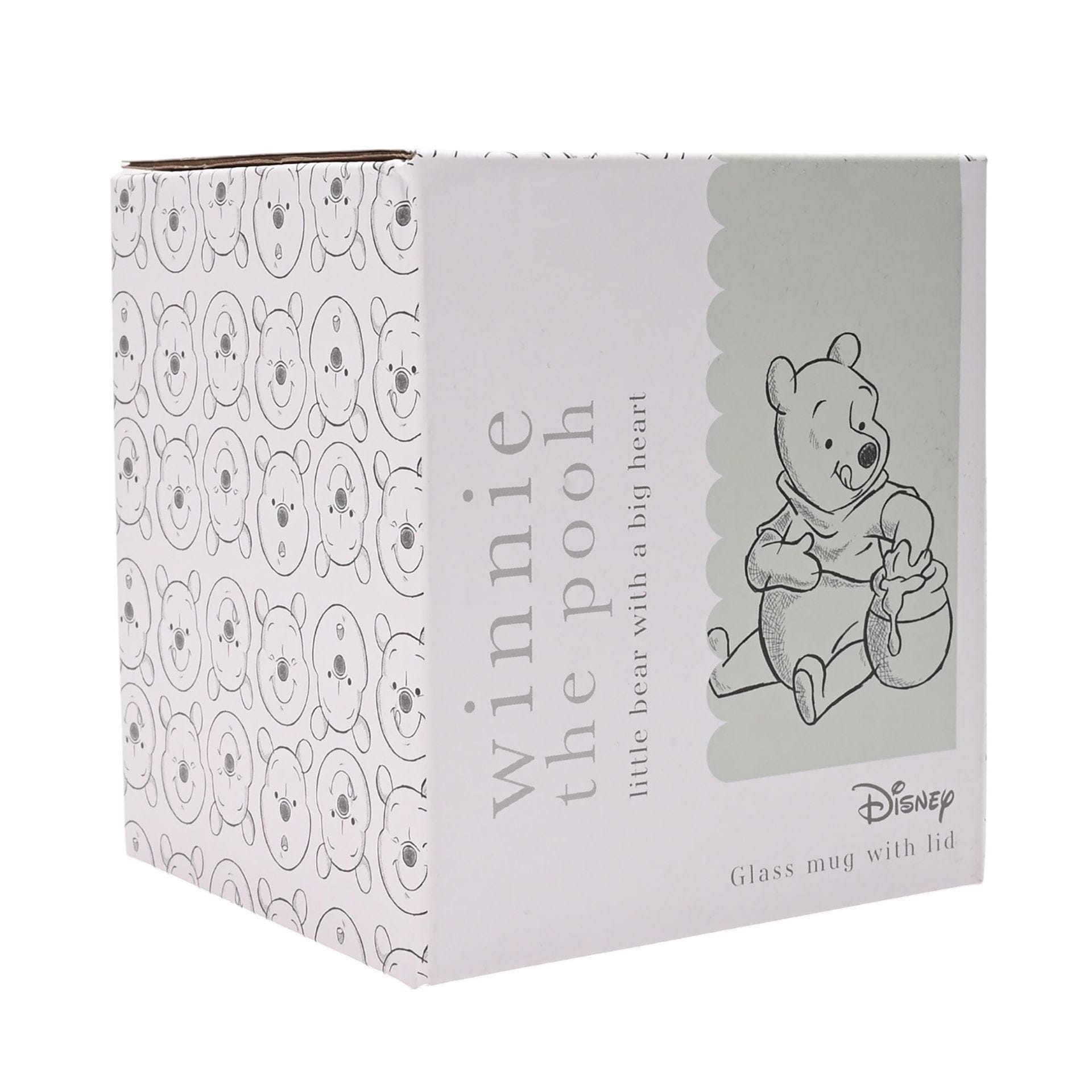 Disney Classic Collectable Glass Mug With Lid - Winnie The Pooh