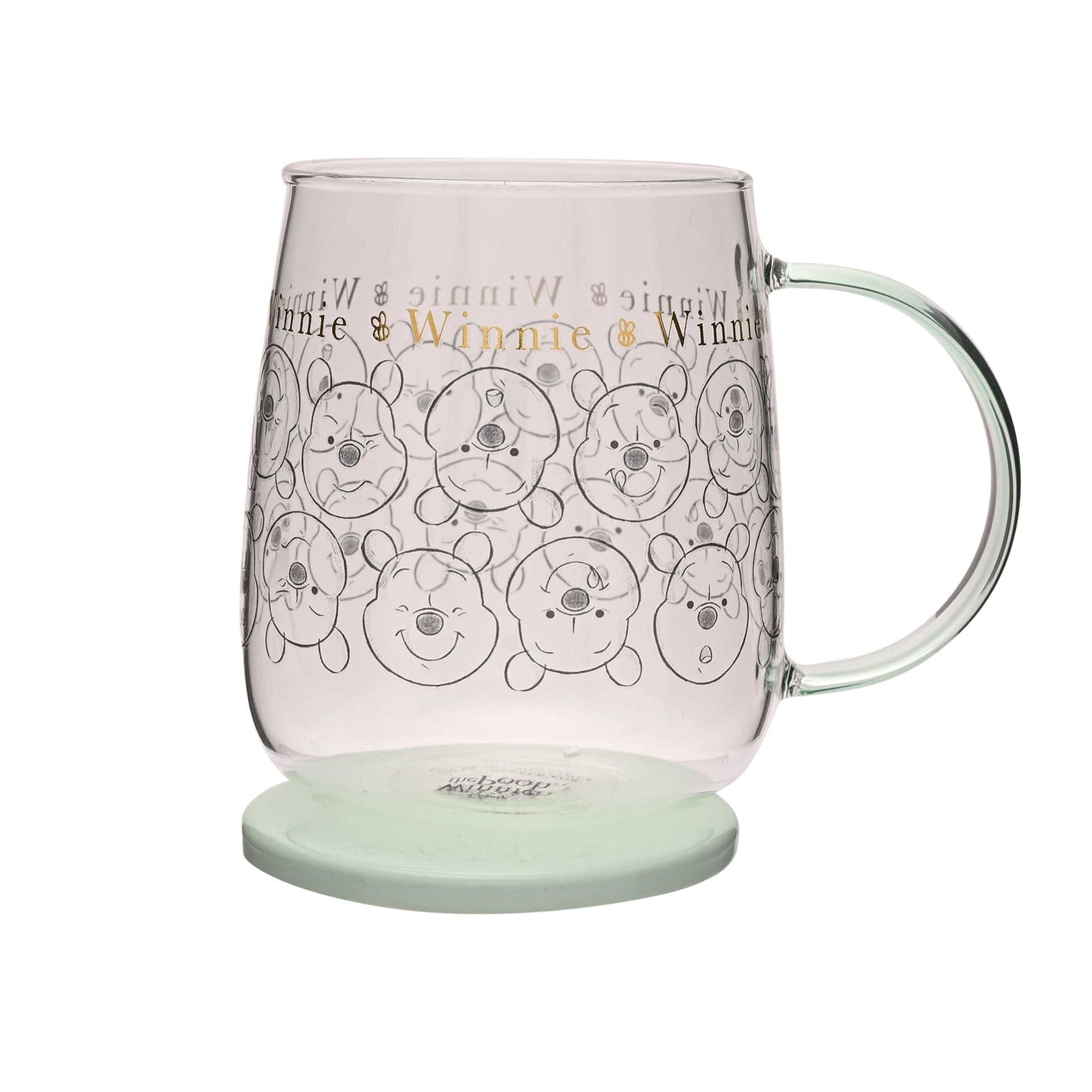 Disney Classic Collectable Glass Mug With Lid - Winnie The Pooh