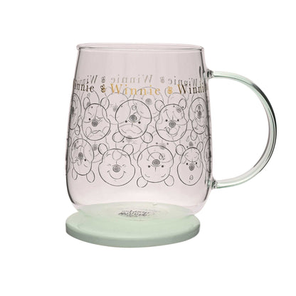 Disney Classic Collectable Glass Mug With Lid - Winnie The Pooh