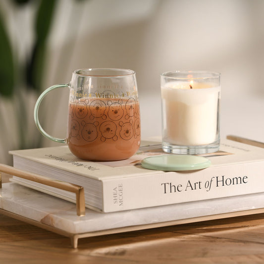 Disney Classic Collectable Glass Mug With Lid - Winnie The Pooh