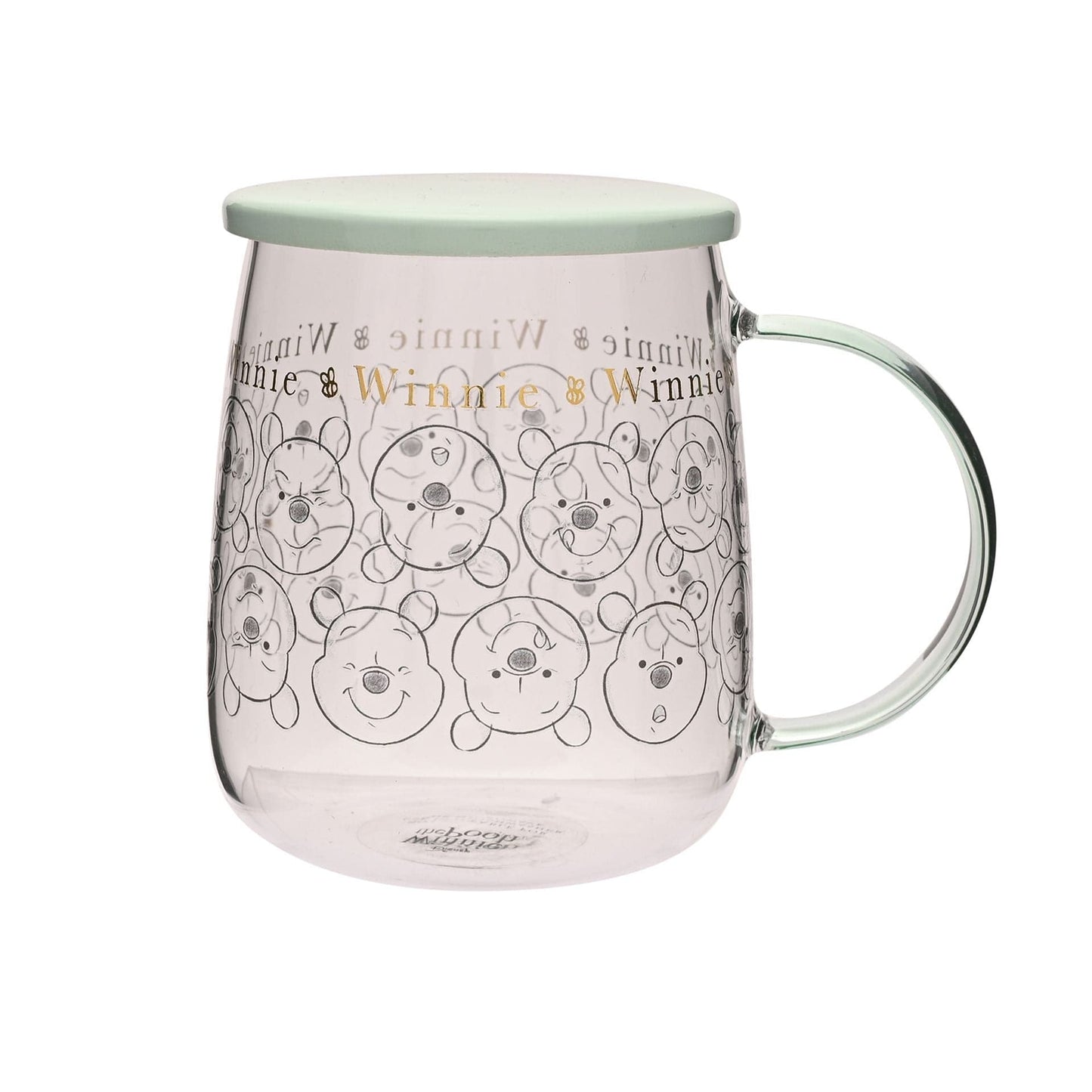 Disney Classic Collectable Glass Mug With Lid - Winnie The Pooh