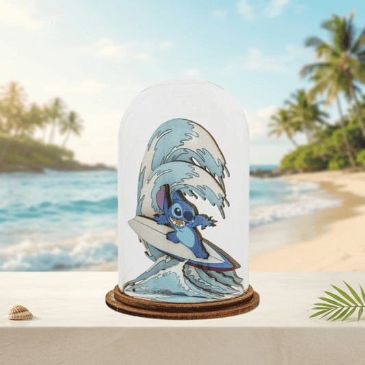 Disney Enchanting Collection Stitch Surf Fun Dome Figurine