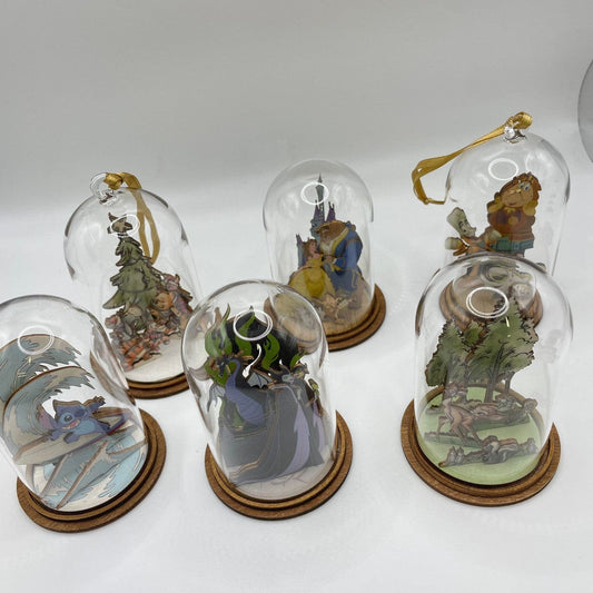 Disney Enchanting Glass Dome 6 Piece Bundle Figurines (COMBINED RRP £102)