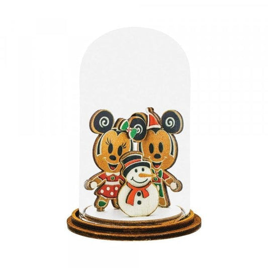 Disney Enchanting Mickey & Minnie Mouse Snowman Christmas Dome Figurine A30541