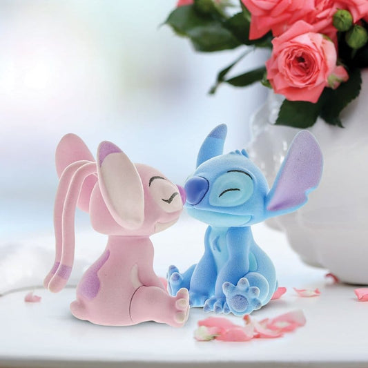 Disney Grand Jester Studios Flocked Kissing Stitch & Angel Figurines 6013987