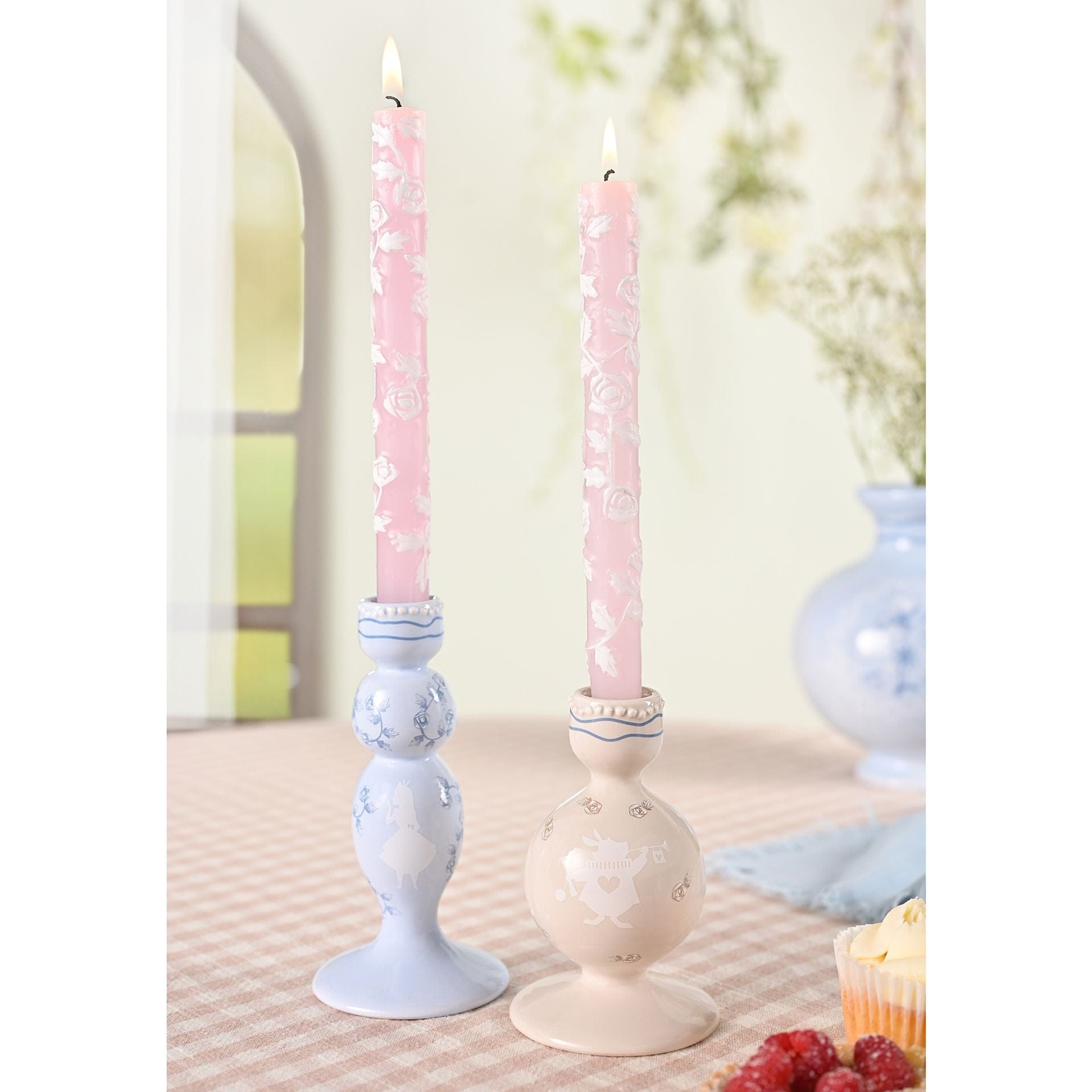 Disney Home Alice in Wonderland Set of 2 Taper Candle Holders
