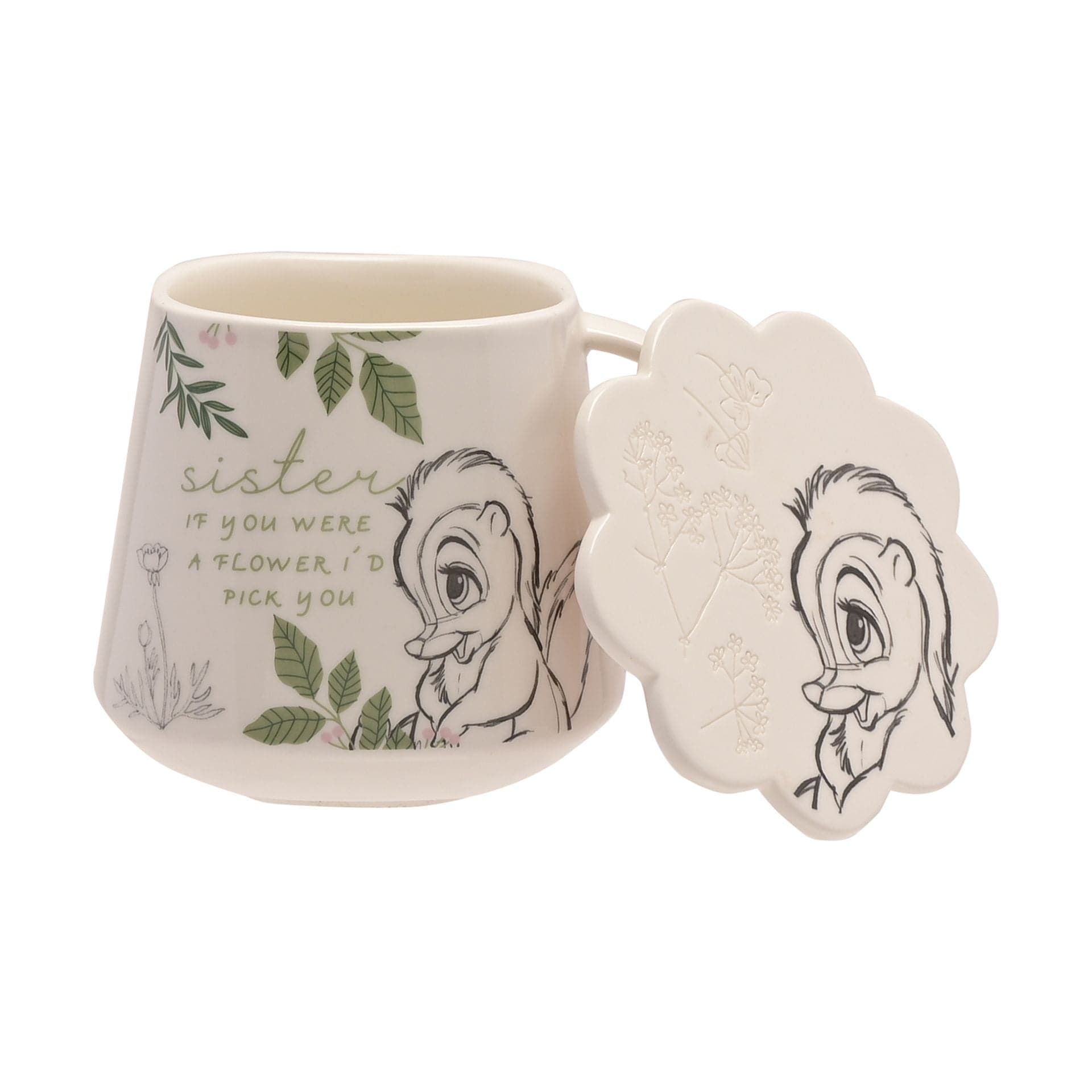 Disney Home Forest Friends Flower Mug & Coaster Set 'Sister' Bambi