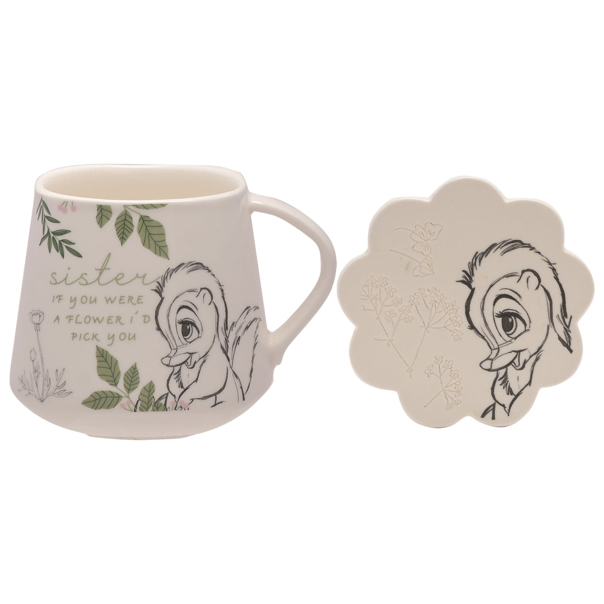 Disney Home Forest Friends Flower Mug & Coaster Set 'Sister' Bambi