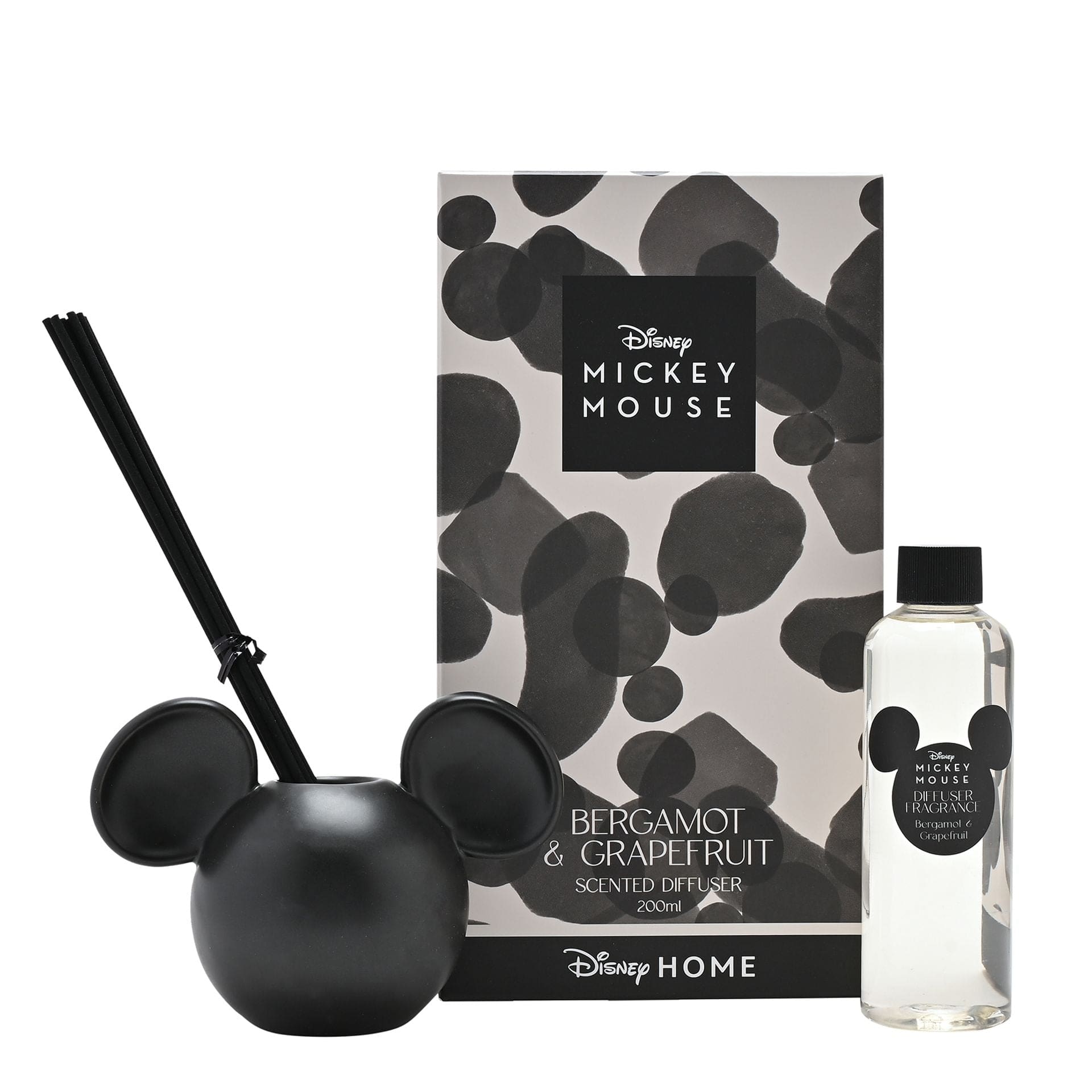 Disney Home Mickey Black Ceramic Vessel Fragranced Diffuser Bergamot & Grapefruit