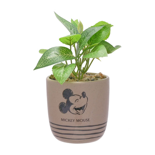 Disney Home Mickey Planter With Faux Plant