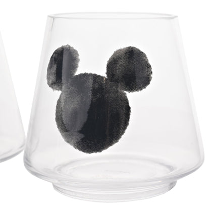 Disney Home Mickey Shapes Set of 2 Glass Candle Holders