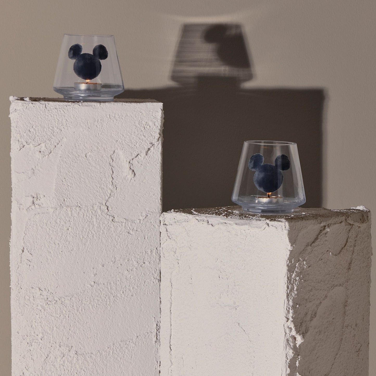 Disney Home Mickey Shapes Set of 2 Glass Candle Holders