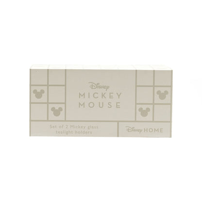 Disney Home Mickey Shapes Set of 2 Glass Candle Holders