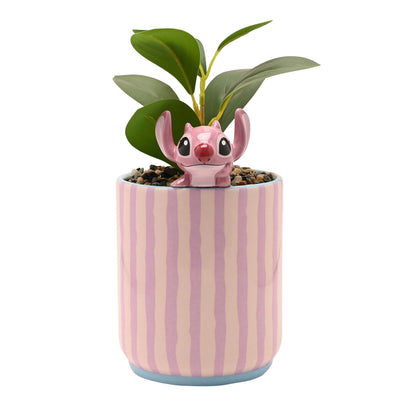 Disney Home Planter with 3D Angel & Faux Plant Lilo & Stitch