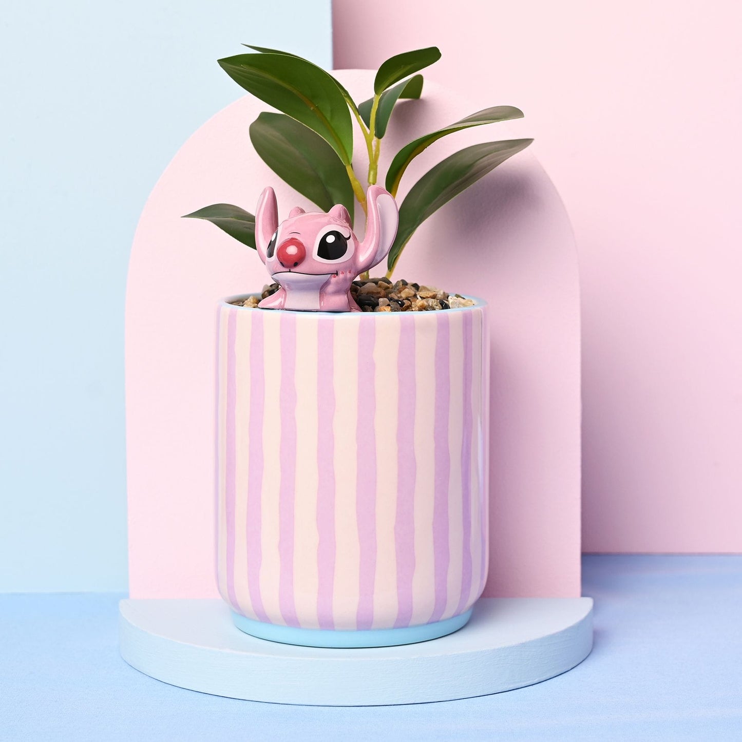 Disney Home Planter with 3D Angel & Faux Plant Lilo & Stitch