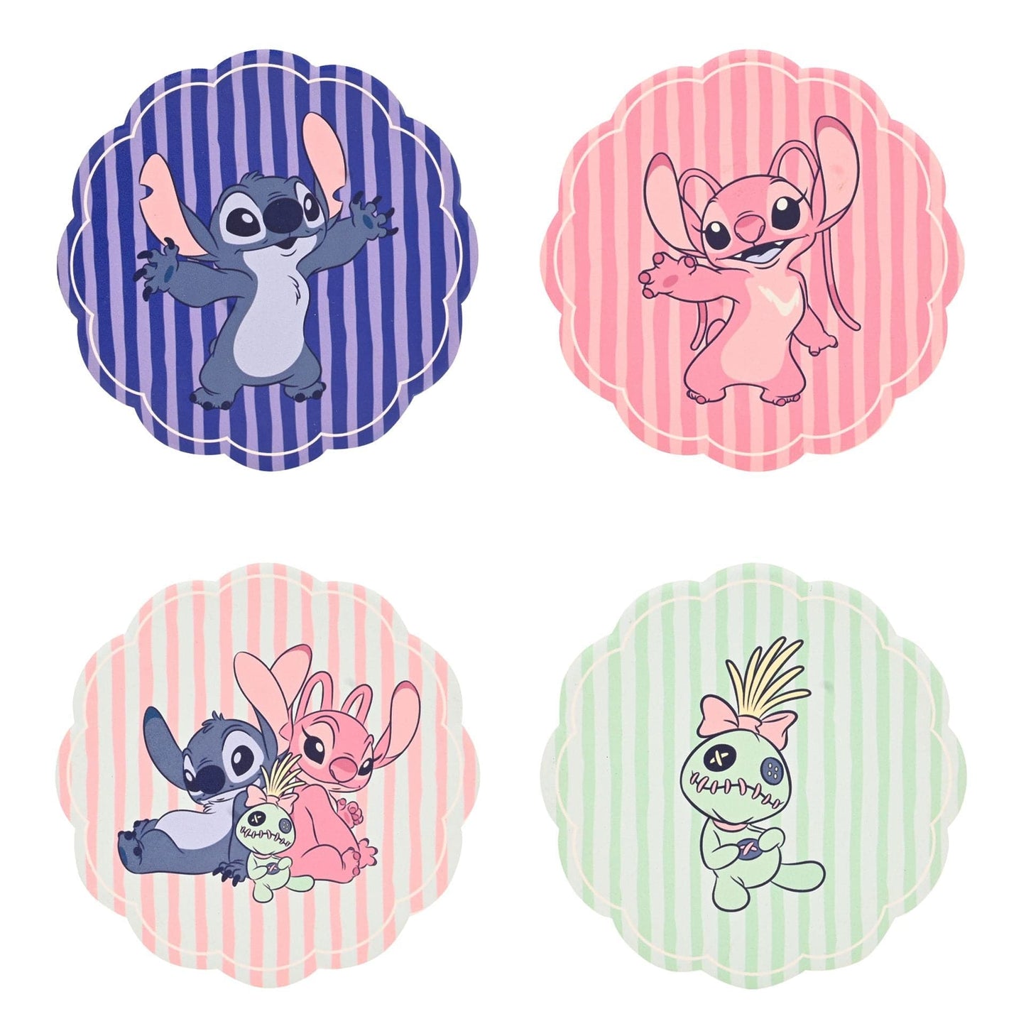 Disney Home Set Of 4 Ceramic Stitch Coasters