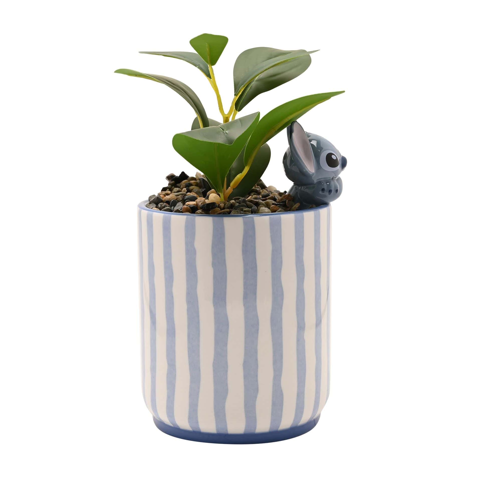 Disney Home Stitch Planter with 3D Stitch & Faux Plant