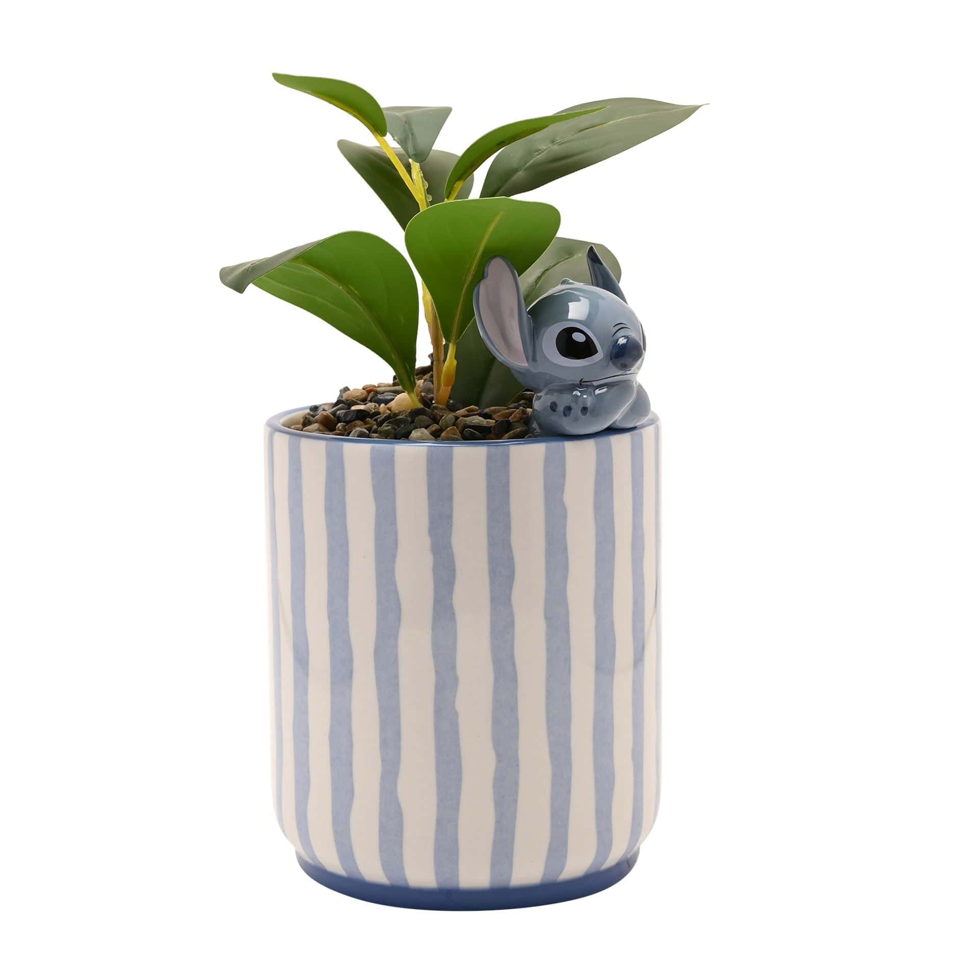 Disney Home Stitch Planter with 3D Stitch & Faux Plant