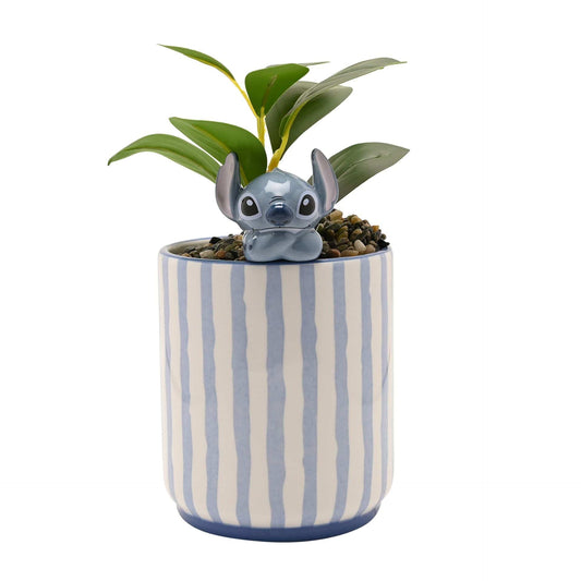 Disney Home Stitch Planter with 3D Stitch & Faux Plant