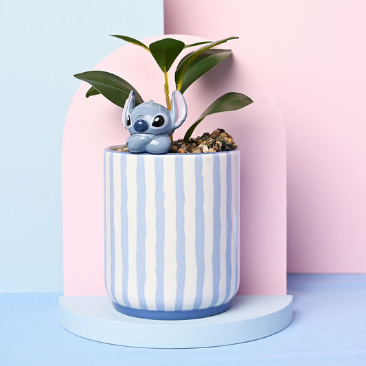 Disney Home Stitch Planter with 3D Stitch & Faux Plant