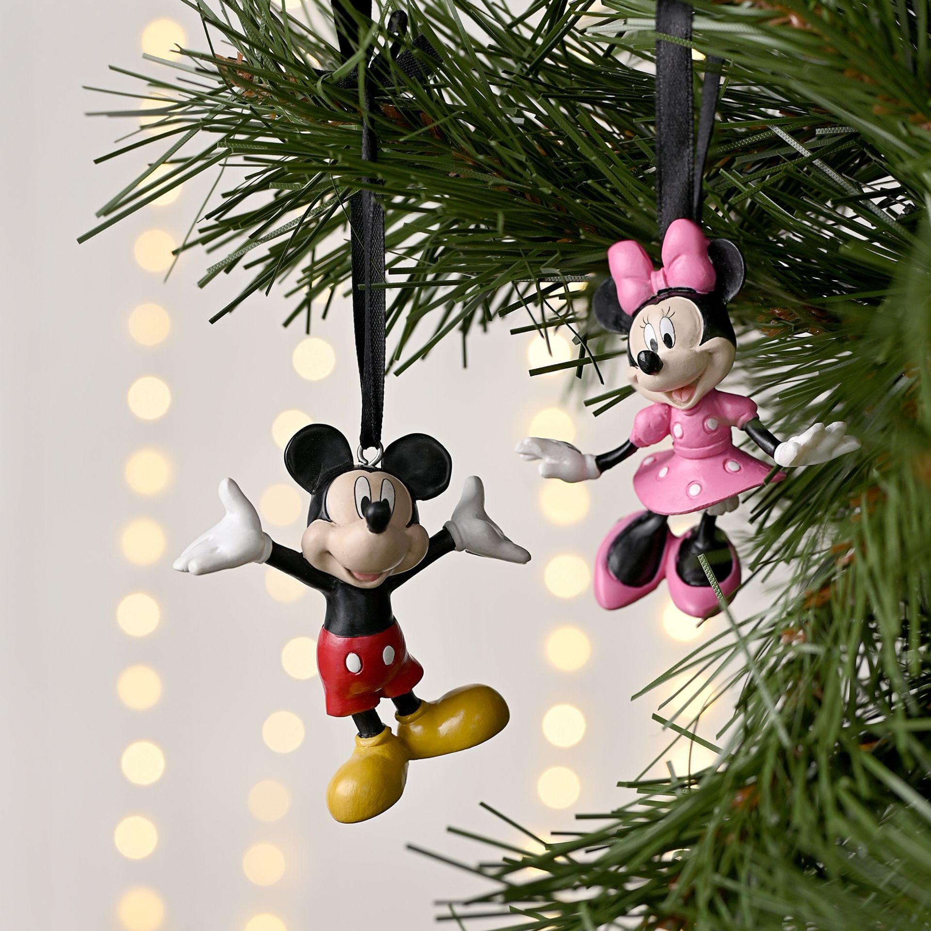 Disney Icons And vilalins Resin Hanging Decorations Set of 2 - Minnie & Mickey
