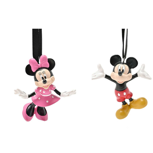 Disney Icons And vilalins Resin Hanging Decorations Set of 2 - Minnie & Mickey