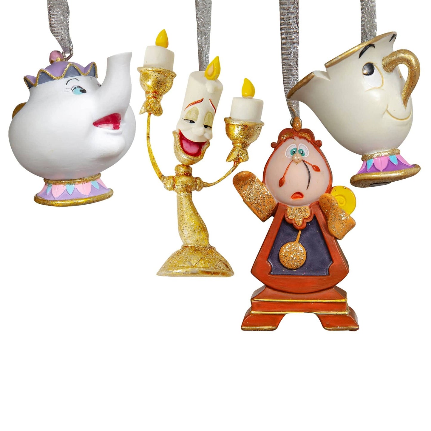 Disney Icons And Villains Set of 4 Beauty & The Beast Resin Hanging Decorations