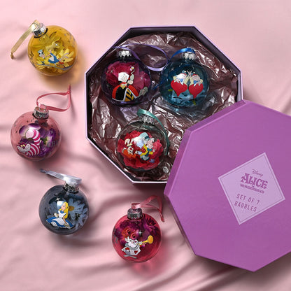 Disney Icons And Villains Set of 7 Baubles - Alice In Wonderland
