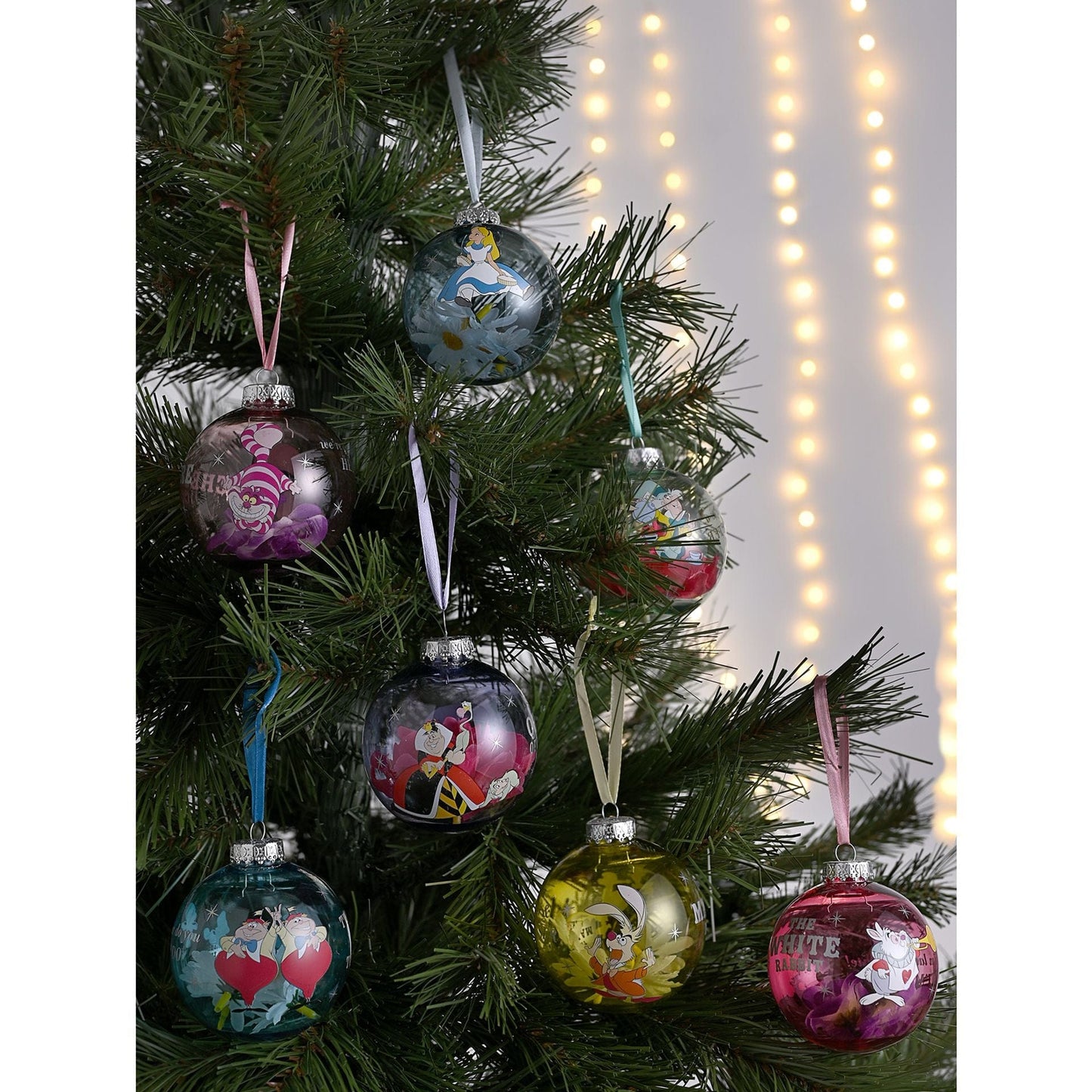 Disney Icons And Villains Set of 7 Baubles - Alice In Wonderland