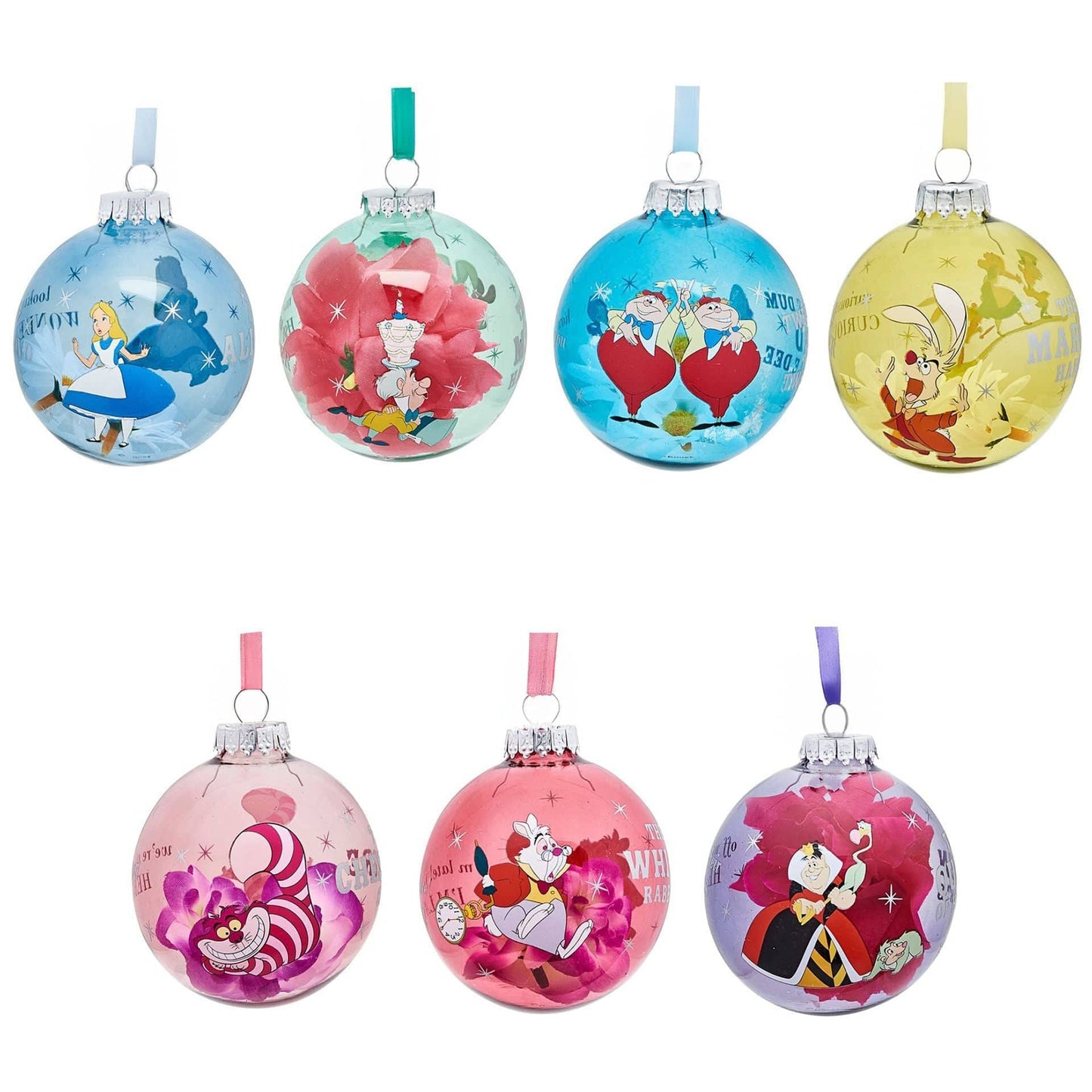 Disney Icons And Villains Set of 7 Baubles - Alice In Wonderland