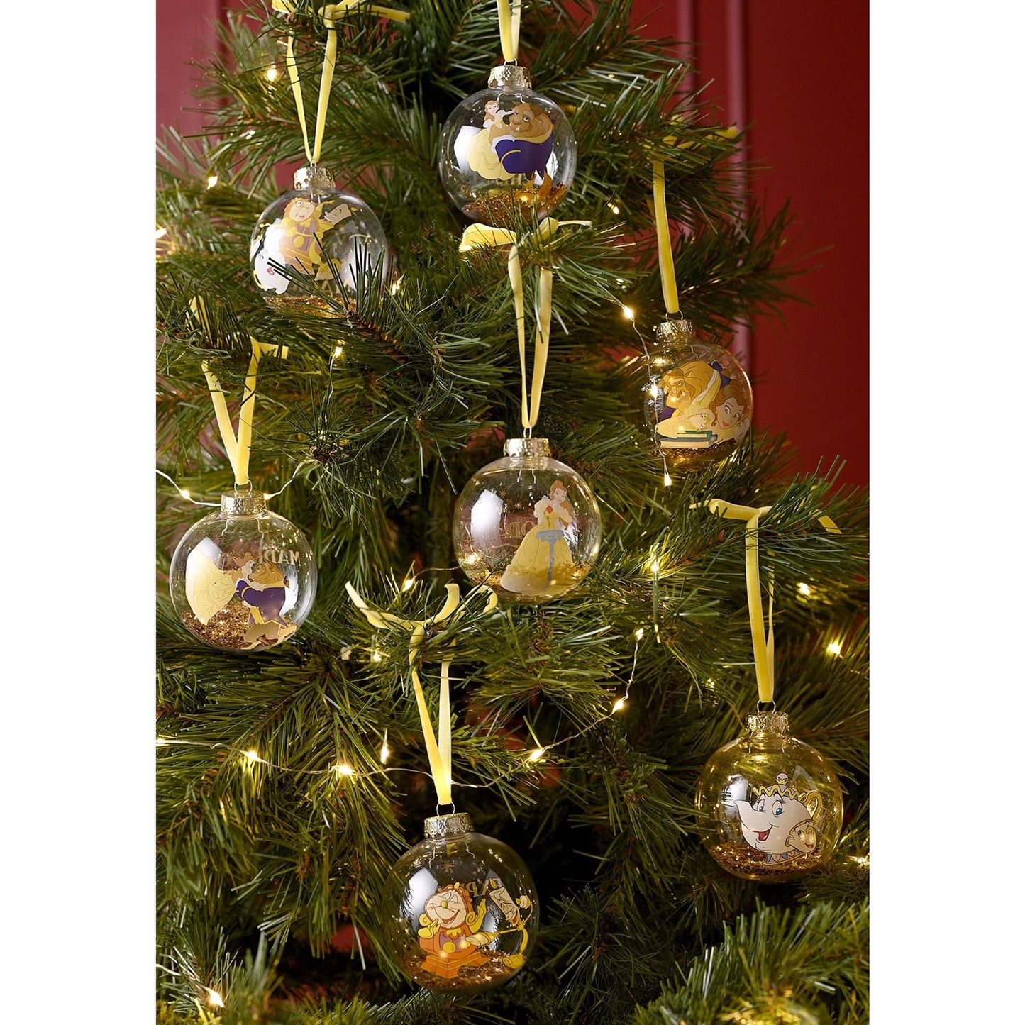 Disney Icons And Villains Set of 7 Baubles - Beauty & The Beast