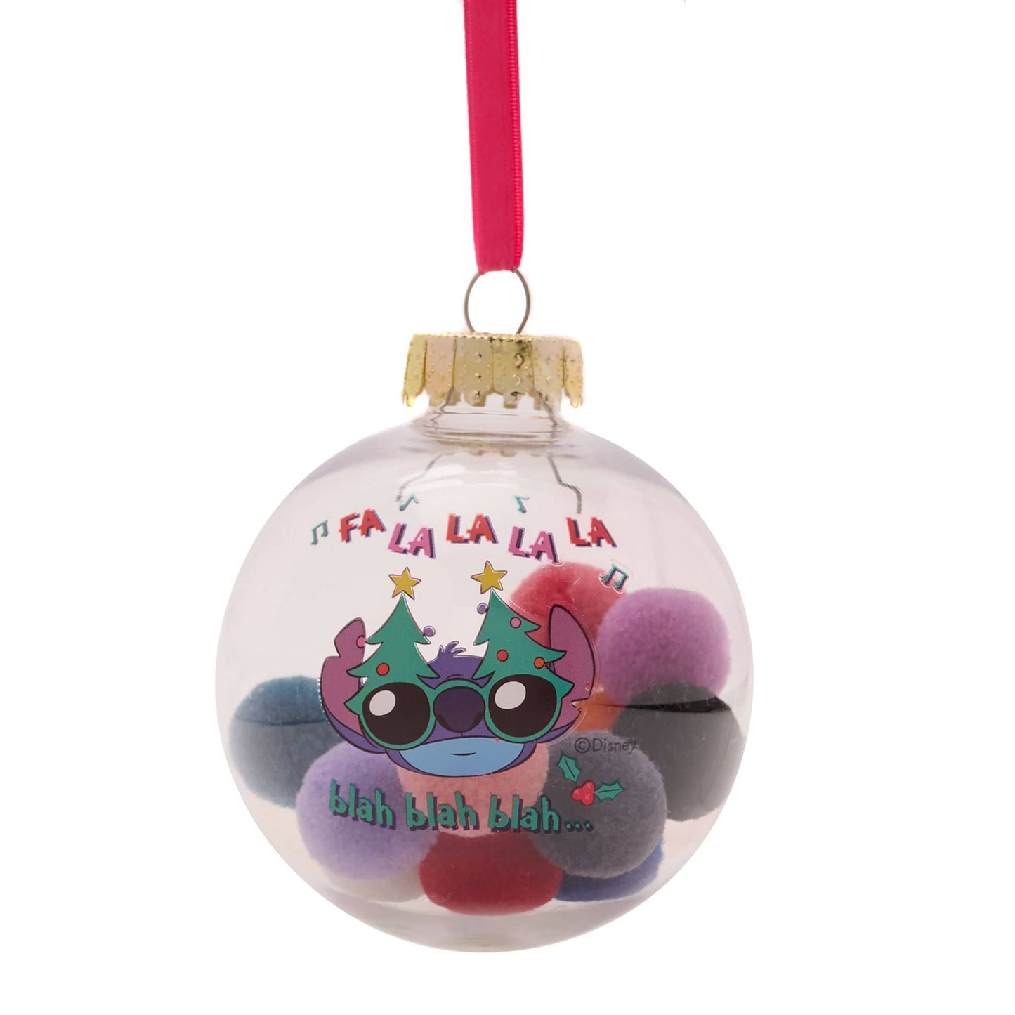 Disney Icons And Villains Set of 7 Baubles with Pom Poms Lilo & Stitch