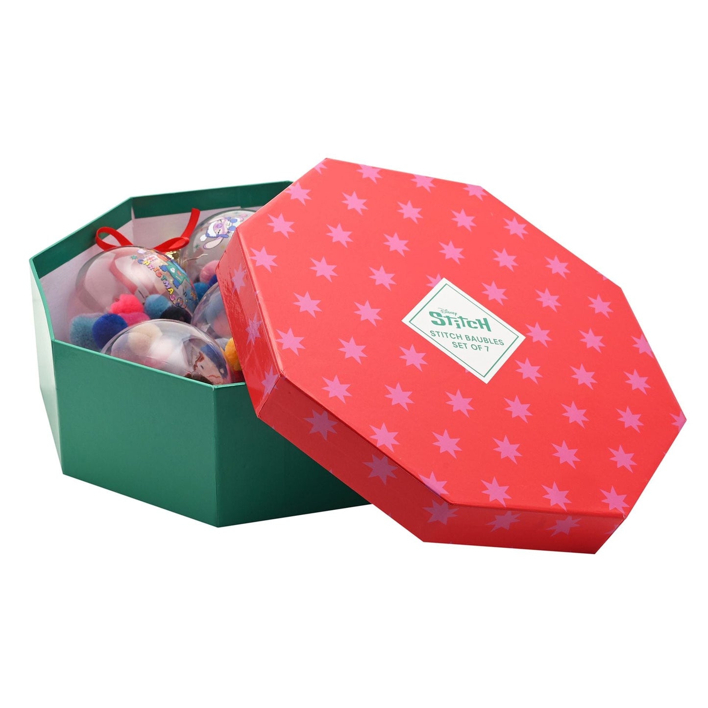 Disney Icons And Villains Set of 7 Baubles with Pom Poms Lilo & Stitch