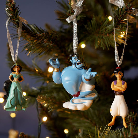 Disney Icons & Villains Set of 3 Hanging Decorations  Genie, Jasmine, Aladdin