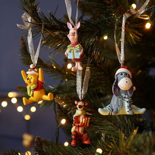 Disney Icons & Villains Set of 4 Winnie The Pooh Resin Hanging Decorations