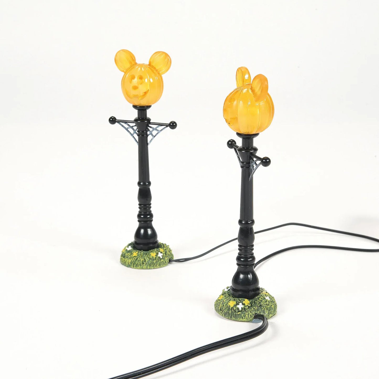 Disney Mickey's Pumpkintown Street Lights Figurine Disney Village By Department 56